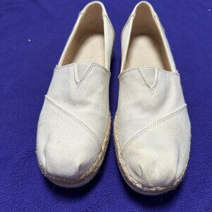 Toms Alpargata Platform Rope Canvas White Cream sz 8 EU 38.5 Excellent Condition